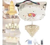 éLéVateur de Lustre 2 en 1, 4 M/5 M/6 M, SystèMe de Levage de Lustre Robuste, Moteur éLectrique avec TéLéCommande et Interrupteur Mural, pour Le Nettoyage et L'Entretien des Lampes 220lbs/16.4ft