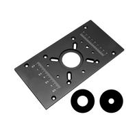 Élévateur de routeur avec base fixe - Plaque d'insertion de routeur en aluminium - Base de levage universelle for routeur à bois for moteur de routeur de 65 mm de diamètre(Single Black Plate)