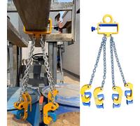 Élévateur de tambour de 55 gallons avec crochets de préhension de 2/4 - Collier de serrage à chaîne en acier robuste pour manipulation de tambour en métal/plastique avec chariot élévateur - Équipement