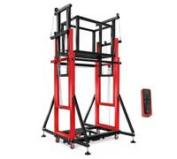 Élévateur D'échafaudage Électrique Plate-forme Télécommandée Avec Roulettes | Échafaudage électrique pliable, plate-forme aérienne télécommandée avec roulettes et stabilisateurs(Red,4m/13.1ft)