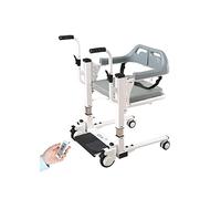 Élévateur électrique pour patient - Télécommande, fauteuil roulant étanche avec siège divisé à 180° et plateau de bureau - Chaise percée pliable avec plateau de lit pour personnes handicapées