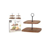 Élévateur en bois à 2 étages carré 23,5 cm