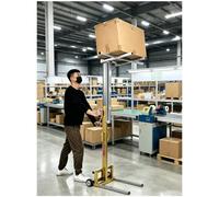 Élévateur portable avec treuil manuel, 80 kg de fourches pour installation | Hauteur de levage réglable avec base à roulettes - Idéal pour les travaux d'installation d'armoire et de panneaux