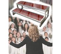 Élévateurs de chœur pliables, plateforme de scène métallique antidérapante et portable à plusieurs niveaux, escalier choral pour chœurs et concerts, pupitre rouge pour théâtres, podium, grad