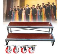 Élévateurs de scène de chœur avec roues, 1/2/3 niveaux en métal antidérapant, plate-forme d'escalier roulant pour théâtre et salle de concert, transport et installation faciles