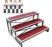 Élévateurs de scène pliables pour chœurs, plateforme de scène portable en métal antidérapant à plusieurs niveaux, sièges de théâtre à domicile, est idéal pour les chorales, les écoles et les