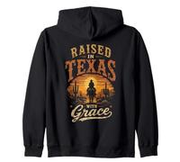 Élevé au Texas avec Grâce - Design Western Cowboy Sweat à Capuche