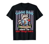 Élève de deuxième année où Les Choses Sauvages apprennent Le Raton Laveur T-Shirt