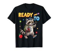 Élève en Forme de Raton Laveur prêt à Apprendre, garçons et Filles, rentrant à l'école T-Shirt