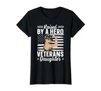 Élevée par Un héros Veterans Daughter USA Flag American Soldier T-Shirt Graphique avec Valeur