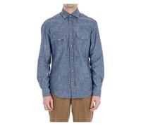 Eleventy - Camicia texana - Homme - Chemises - Bleu - Taille: M