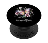 Élever des Fleurs Sauvages Maman Fête des mères Papillon Fleurs Maman PopSockets PopGrip Adhésif