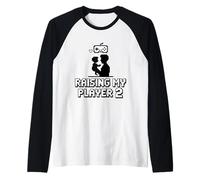 Élever Mon Joueur 2 Drôle Papa Gamer Père Jeux Vidéo Manche Raglan
