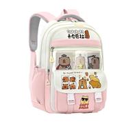 Élèves de l'école Primaire Capybara Cartable Mignon Dauphin d'eau garçons et Filles 3-6 Niveaux Grande capacité pour réduire Le fardeau des épaules japonaises Sacs à Dos,Pink2