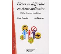 ELEVES EN DIFFICULTE EN CLASSE ORDINAIRE