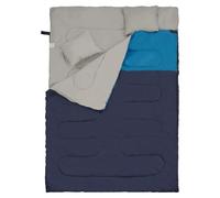 Elevon Sac de couchage double avec 2 oreillers pour adultes, grand lit, sac de couchage XL, imperméable, compact avec sac de compression, sac de couchage pour 2 personnes pour 3 à 4 saisons, camping