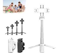 Elevopro Pocket Tripod 360, Elevopro Vlogger Pro, Elevo Pro Pocket Tripod, Adjustable Selfie Stick Tripod with Detachable Remote, Extendable Grip Phone Tripod, 3-in-1 Mini Phone Holder (White)