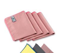 ELEXACLEAN Chiffon en Microfibre (40x30cm, Set de 4, Rouge) sans Laisser de Traces pour la fenêtre