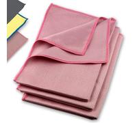 ELEXACLEAN Chiffon en Microfibre (60x40cm, Set de 3, Rouge) sans Laisser de Traces pour la fenêtre