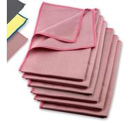 ELEXACLEAN Chiffon en Microfibre (60x40cm, Set de 6, Rouge) sans Laisser de Traces pour la fenêtre
