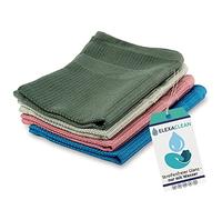 ELEXACLEAN Lot de 4 Chiffons de Nettoyage en Microfibre - 55 x 40 cm - Chiffon de Nettoyage Multi-usages - sans Traces Seulement avec de l'eau