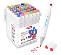 Elezeal Lot de 36 feutres de coloriage à double pointe super lavables pour enfants de qualité supérieure qui peuvent facilement laver la peau et les vêtements | Idéal pour les enfants à partir de 3