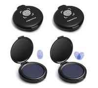 Elezeal Lot de 4 tampons encreurs pour empreintes digitales compacts et durables pour empreintes digitales, travaux manuels et utilisation au bureau - Encre noire, 5,8 x 5,1 x 1,3 cm (bleu)