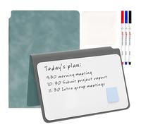 Elezeal Tableau blanc effaçable à sec, portable A5 avec marqueur de tableau blanc de 0,5 mm pour bureau, entreprise, maison, pour écrire, noter, planifier, calculer