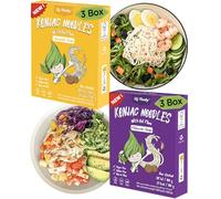 Elf-Family Premium Konjac Pates de Thaïlande Vegan Sans Gluten/Prêt à l'Emploi/Sans Rinçage 240g x6 Box(12 Pack), Shirataki de Konjac Nouille/Keto/Faible en Calories/Sans Sucre -Spaghetti & Fettuccine