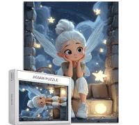 Elf Girl in The Moonlight Puzzle de 1 000 pièces pour adultes - Puzzle d'art de conte de fées fantastique - Jeux d'activités familiales - Puzzle coloré pour décoration d'intérieur - Cadeaux de 50,8 x