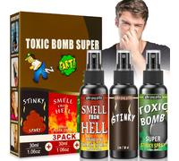 ELF-GRETTER Spray Puant Boule Puantes Puissante - 3 Pièces Spray Qui PUE Le Caca, Farce et Attrape Adulte Fart Spray, Bombe Puante Prank Spray pour Halloween, Carnaval(90ml)