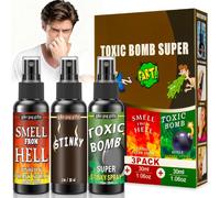 ELF-GRETTER Spray Puant Boule Puantes Puissante - 3 Pièces Spray Qui PUE Le Caca, Farce et Attrape Adulte Fart Spray, Bombe Puante Prank Spray pour Halloween