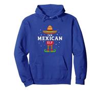 Elf Mexicain Sombrero Feliz Navidad Sweat à Capuche, Unisexe pour Adultes, Bleu Royal, S