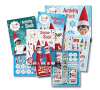 Elf on The Shelf Lot d'activités de Noël | Livre de coloriage | Livre d'activités de Noël | Livre d'autocollants | Livre de coloriage d'elfe | Cadeaux et idées d'elfes pour Enfants | Accessoires