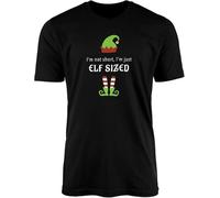 Elf Sized Christmas T-Shirt Top Tee - Novelty Funny Fun Santa's Little Helper Short Festive Merry Xmas Eve Work Office Party Family Matching Presents Gifts Manches Courtes(Small)