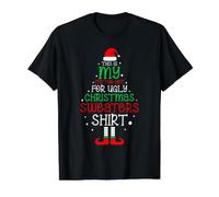 Elf This is My It's Too Hot for Ugly Christmas Pulls T-Shirt Graphique avec Valeur, Homme, Noir, S