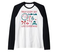 Elf Treat Every Day Like Noël Manche Raglan