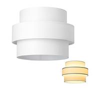 ELFCAB Abat-jour tambour à 3 niveaux pour lampes suspendues, lampadaires de rechange, l'abat-jour en fibre de carbone est fabriqué à la main en TR (blanc)
