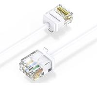 Elfcam® - 0,5m Câble Ethernet Slim Cat 6, Câble Réseau LAN WAN Cat6 32AWG,Ultra Slim Blanc (0,5 Mètre)