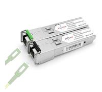 Elfcam - 1 Paire 10G SFP+ BIDI Module de Transceiver avec la Fibre Port SC Simplex Monomode, Prise en Charge 10Go/2,5Go/1,25Go, Compatible avec Cisco et Commutateur Ouvert, DDM 20km