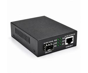 Elfcam® - 10Gb Commutateur Switch Compatible avec Freebox Ultra et Orange Livebox 6, 10G Convertisseur Fiber Ethernet avec 1 Port 10G SFP+ et 1 Port 10Gb Ethernet RJ45, Rallonge Votre Réseau 10Go