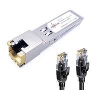 Elfcam® - 10Gb SFP+ en RJ45 pour Freebox Ultra, 10Go SFP+ Module 10Gbase-T-30m, avec 3 Mètres Cat8 Câble Réseau