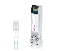 Elfcam® - 10Gb SFP+ Module de Transceiver à Fibre Optique, Connecteur LC/UPC DM (OM3 / OM4), 10GBase-SR SFP+, 850nm DDM 300M, Compatible avec Freebox Ultra,Lot de 1