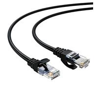 Elfcam® - 10m Câble Ethernet Slim Cat 6, Câble Réseau LAN WAN Cat6 32AWG,Ultra Slim Noir (10 Mètre)