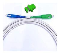 Elfcam - 10m Câble Fibre Optique Monomode pour Freebox, SC/APC vers SC/UPC Simplex 9/125µm, avec Coupleur de Rallonge, G.657A2/B2, LSZH Blanc