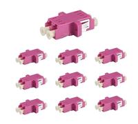 Elfcam® - 12pcs Adaptateur à Fibre Optique Câble OM4 Multimode Duplex LC/UPC Female à LC/UPC Female, Lot de 12