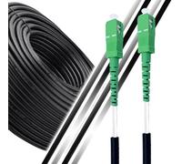 Elfcam - 150m Câble Fibre Optique Extérieur et Intérieur, Simplex Monomode SC/APC à SC/APC pour Orange SFR et Bouygues, 150 Mètres