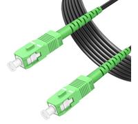 Elfcam® - 15m Câble à Fibre Optique en Acier Blindé, Convient aux Installations Extérieur et Intérieur, SC/APC à SC/APC Simplex Monomode Noir 3,0mm (15M)