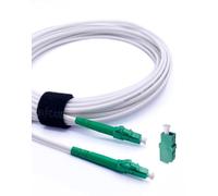 Elfcam® - 15m Câble à Fibre Optique LC/APC à LC/APC Simplex Monomode 3,0mm Blanc, La Livraison avec Le Coupleur pour Rallonge Fibre Optique,15 Mètre