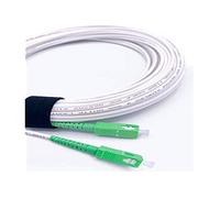 Elfcam - 15m Câble/Rallonge Fibre Optique (Orange SFR Bouygues) - Jarretière Simplex Monomode SC-APC à SC-APC - Blindage et Connecteur Renforcée - Perte Très Fiable - Blanc, 15M